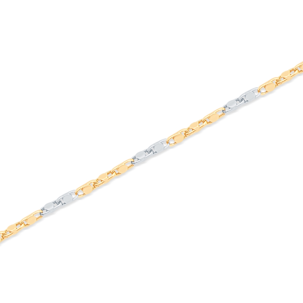 14 Ayar Sarı-Beyaz Altın Erkek Bileklik