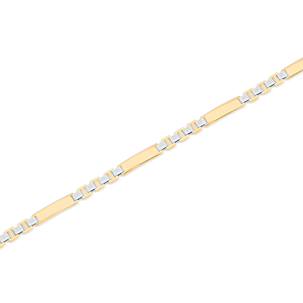 14 Ayar Sarı-Beyaz Altın Klasik Bileklik