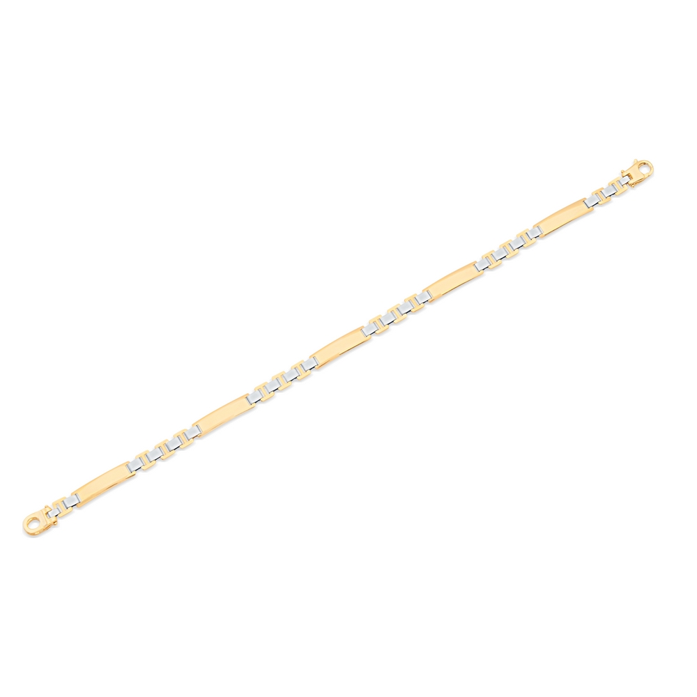 14 Ayar Sarı-Beyaz Altın Klasik Bileklik