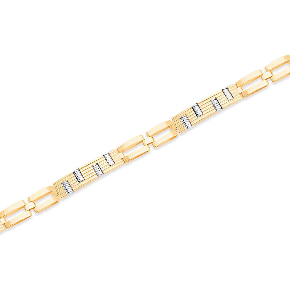 14 Ayar Sarı-Beyaz Altın Klasik Bileklik