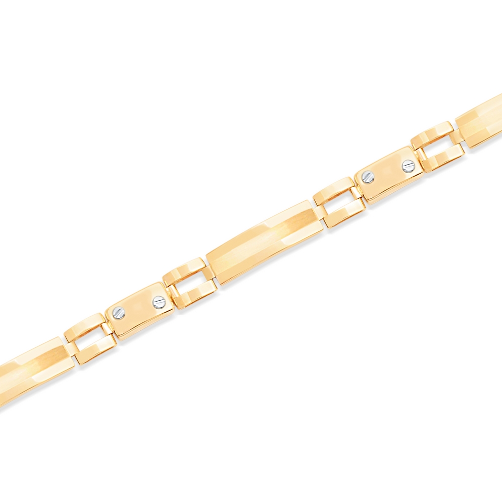 14 Ayar Sarı-Beyaz Altın Klasik Bileklik