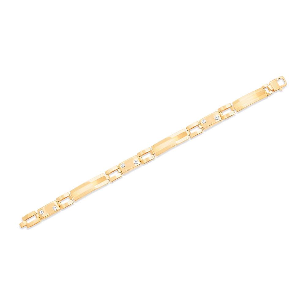 14 Ayar Sarı-Beyaz Altın Klasik Bileklik