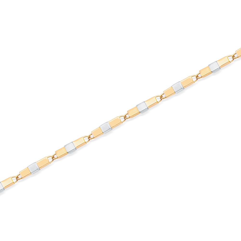 14 Ayar Sarı-Beyaz Altın Erkek Bileklik