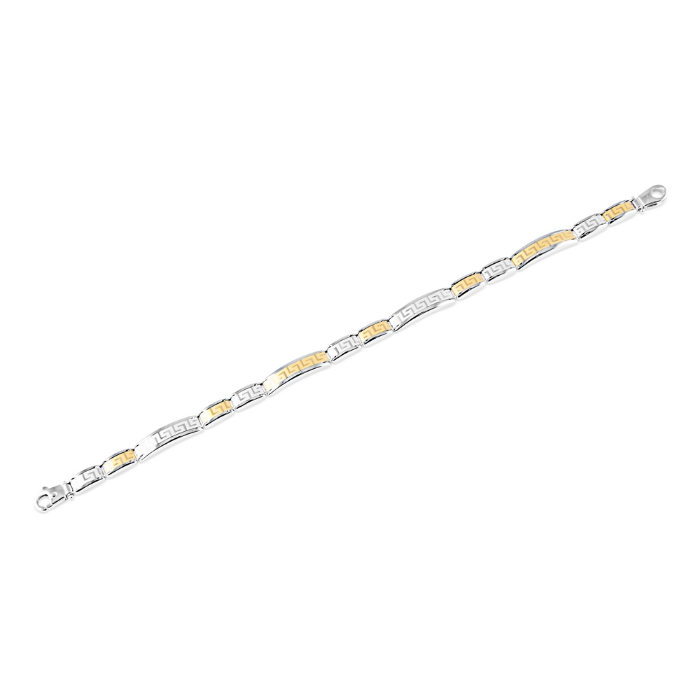 14 Ayar Sarı-Beyaz Altın Erkek Bileklik