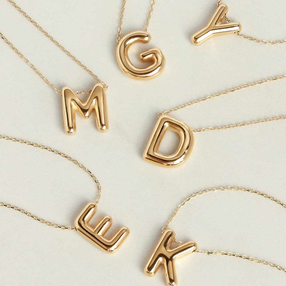 14 Ayar Y Harf Bubble Kolye