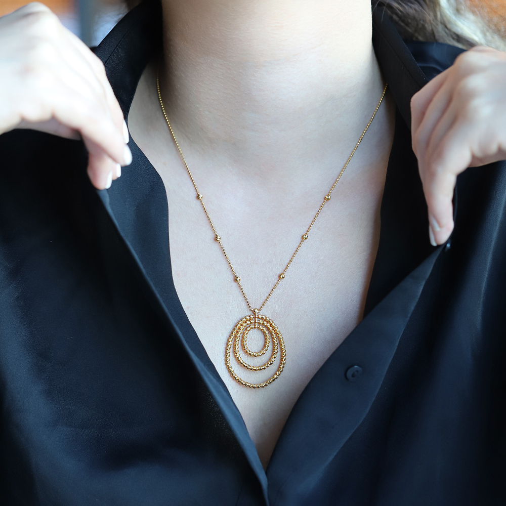 22 Ayar Sarı Altın Dorika Kolye