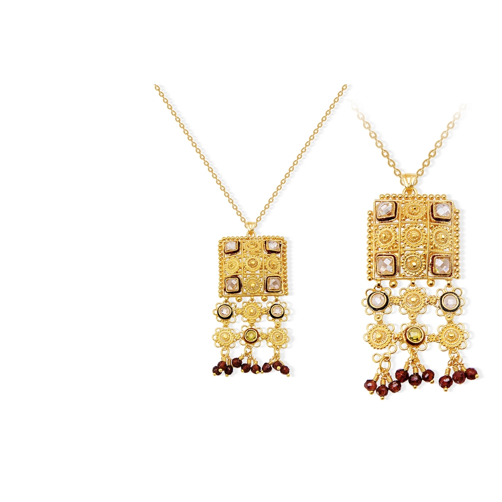 22 Ayar Sarı Altın Hint Kolye