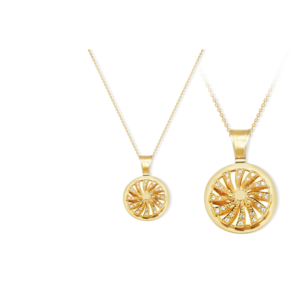 22 Ayar Sarı Altın Taşlı Kolye