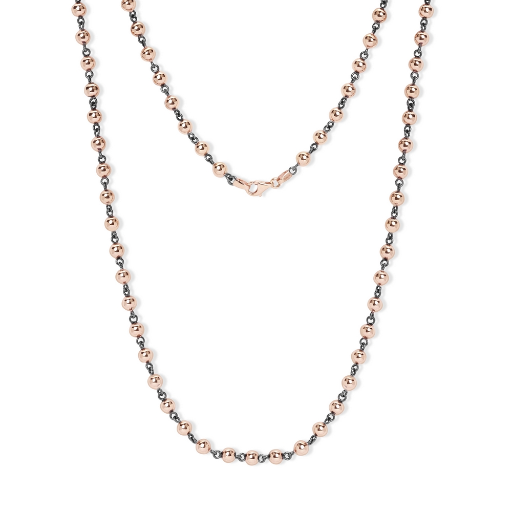 14 Ayar Rose-Siyah Altın Toplu Zincir Kolye