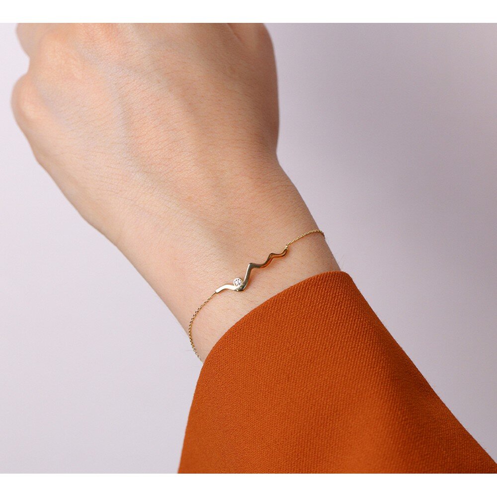 8 Ayar Sarı Altın Nabız Figürlü Bileklik