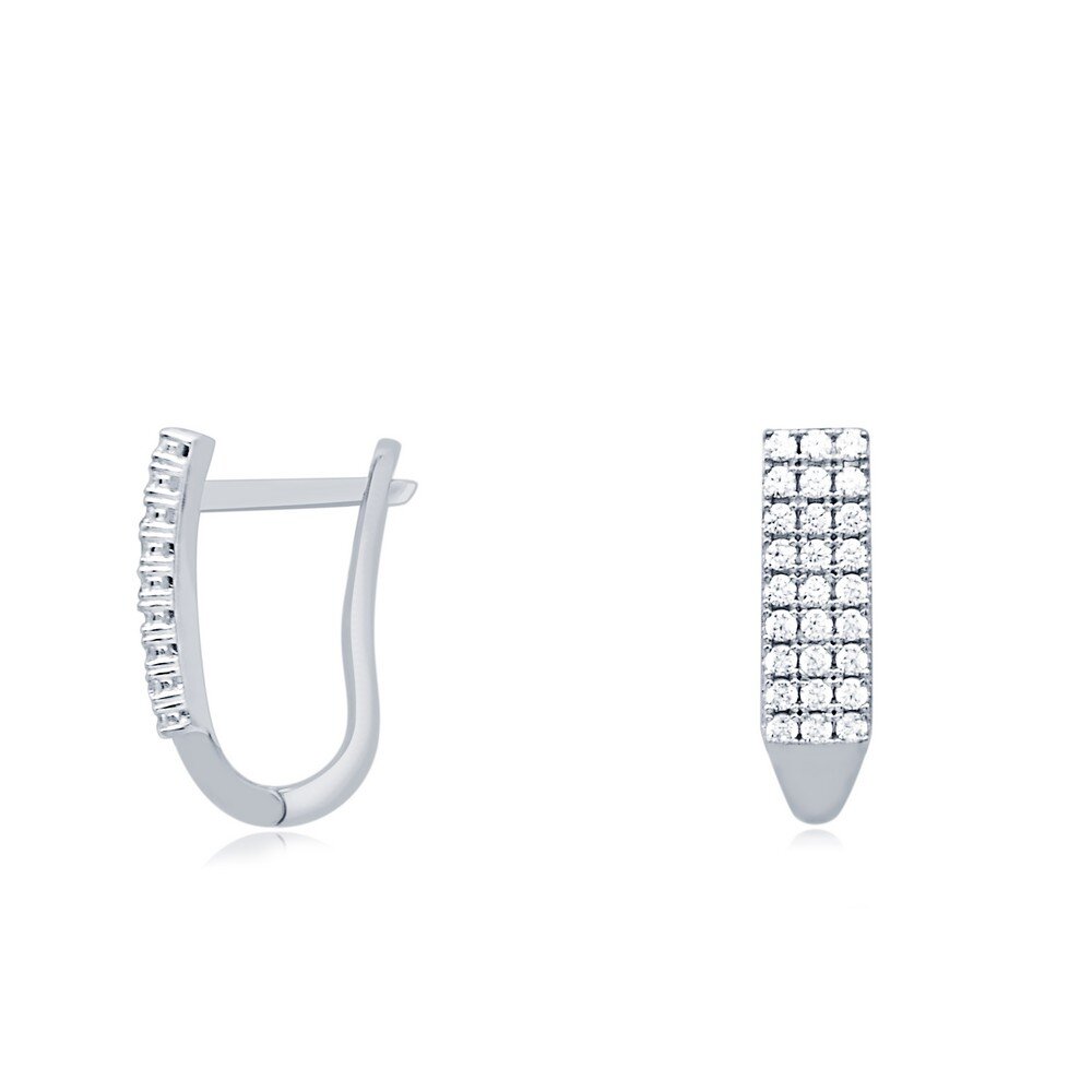 14 Ayar Beyaz Altın Su Yolu Küpe