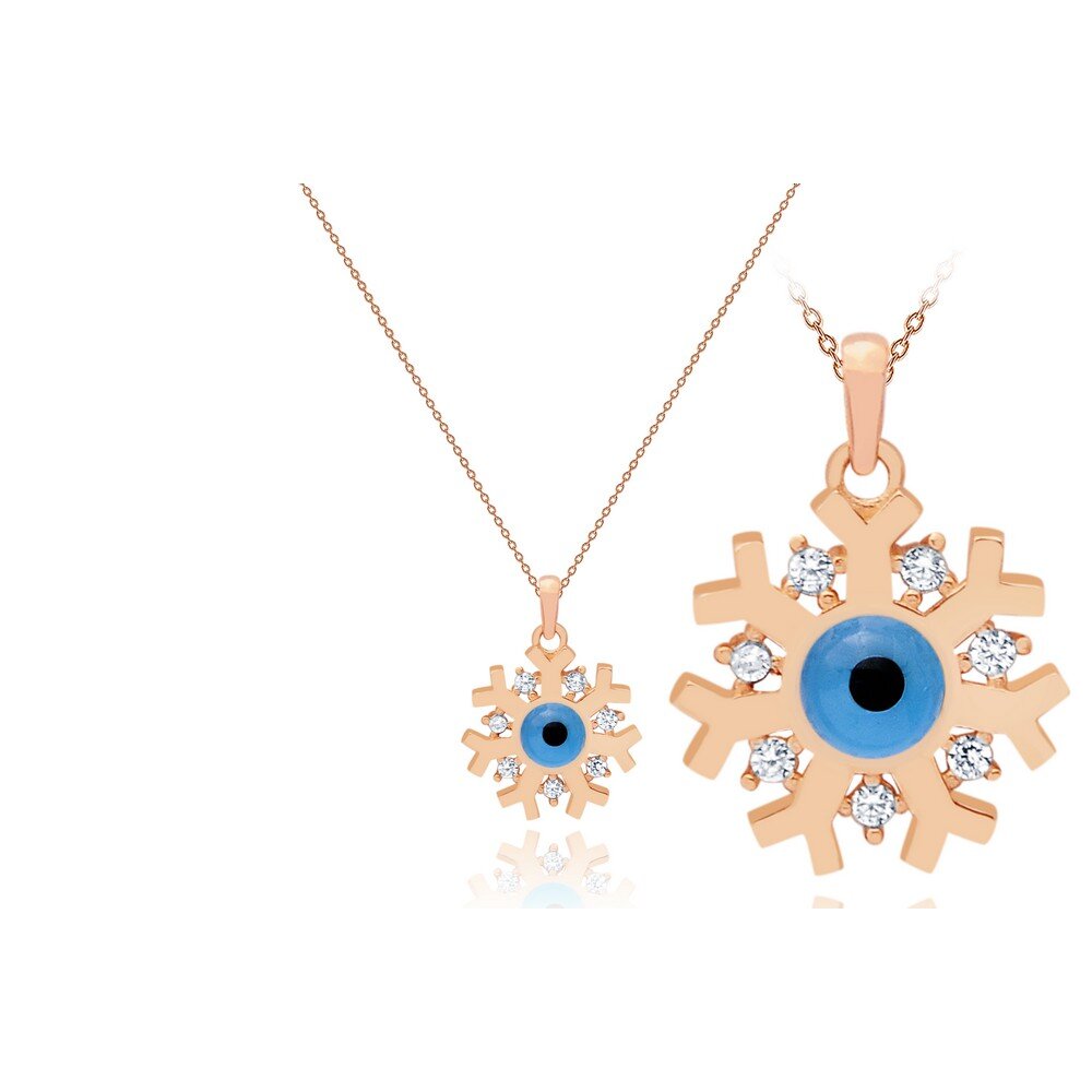 14 Ayar Rose Altın Kar Tanesi Figürlü Kolye