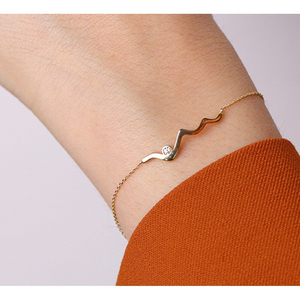 8 Ayar Sarı Altın Nabız Figürlü Bileklik