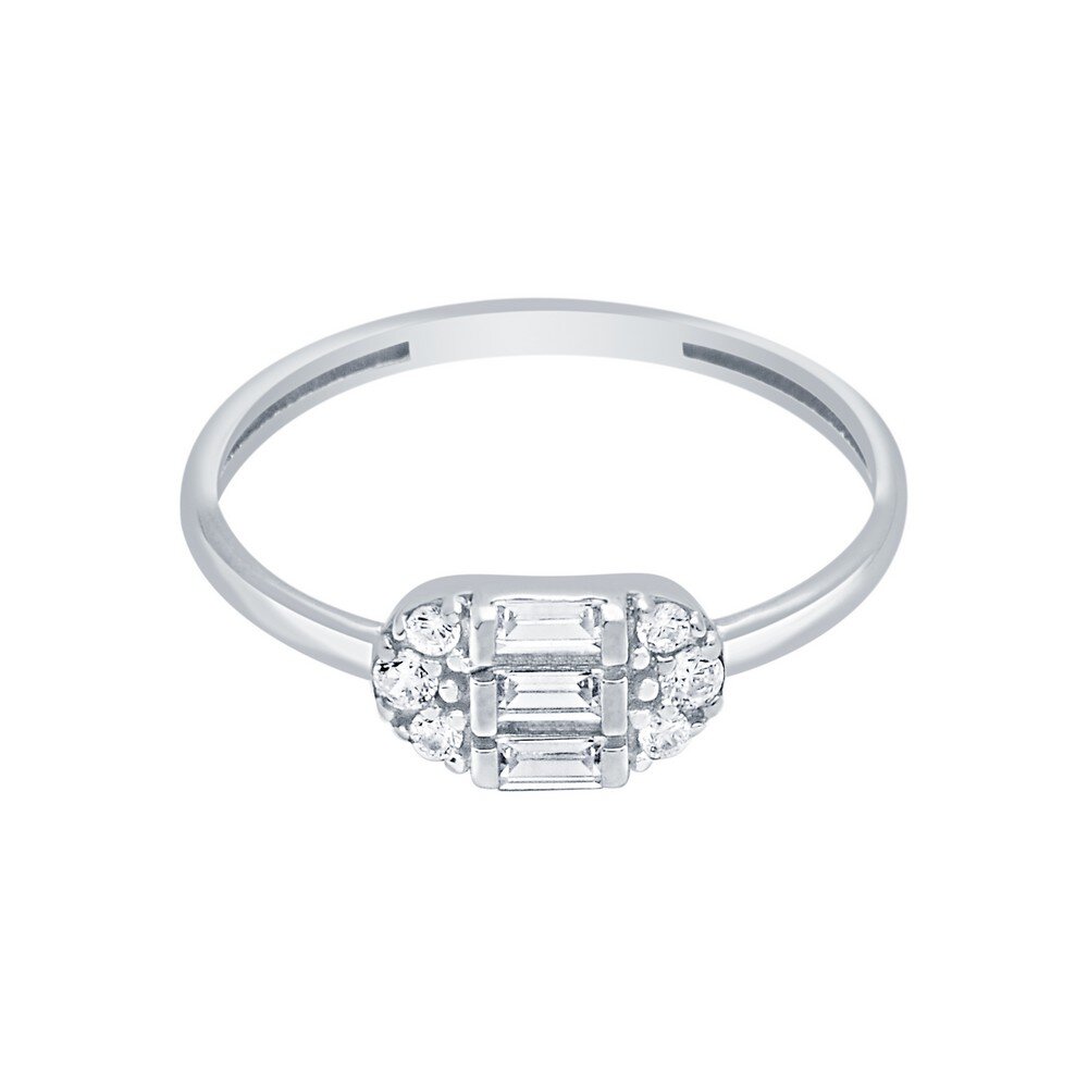 14 Ayar Beyaz Altın Baget Yüzük