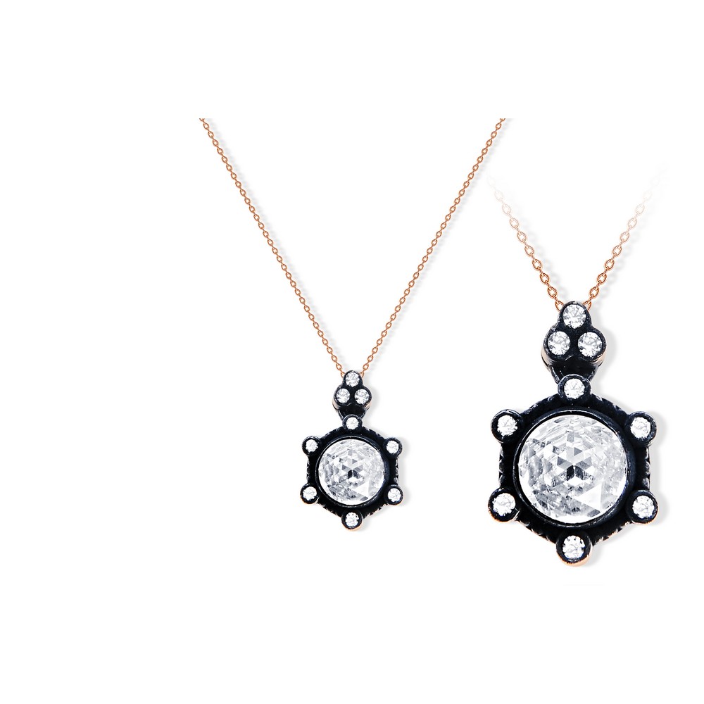 8 Ayar Rose Altın Elmas Görünümlü Kolye