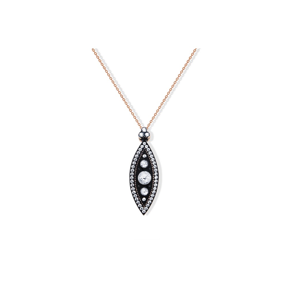 8 Ayar Rose Altın Elmas Görünümlü Kolye