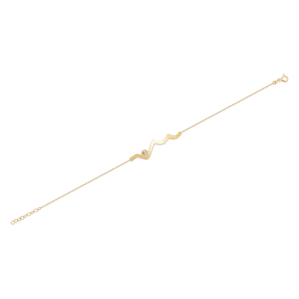 8 Ayar Sarı Altın Nabız Figürlü Bileklik