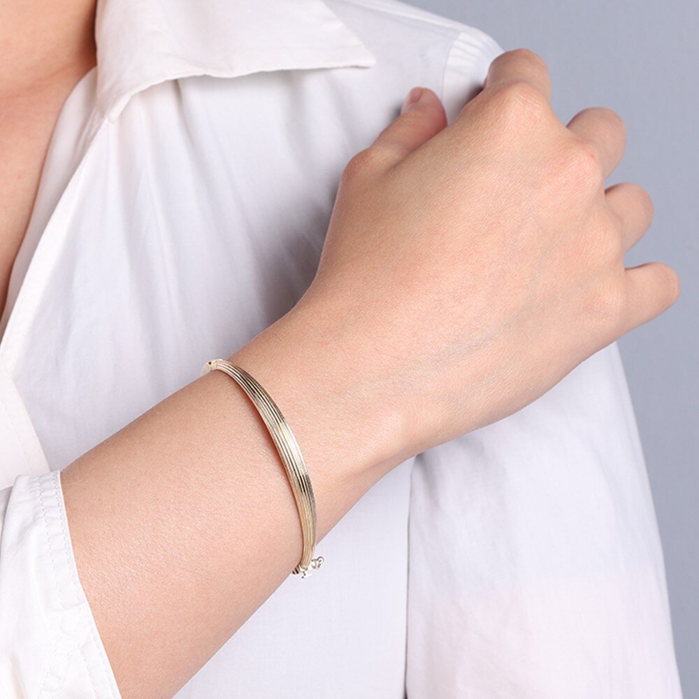 14 Ayar Sarı Altın Kelepçe Bilezik