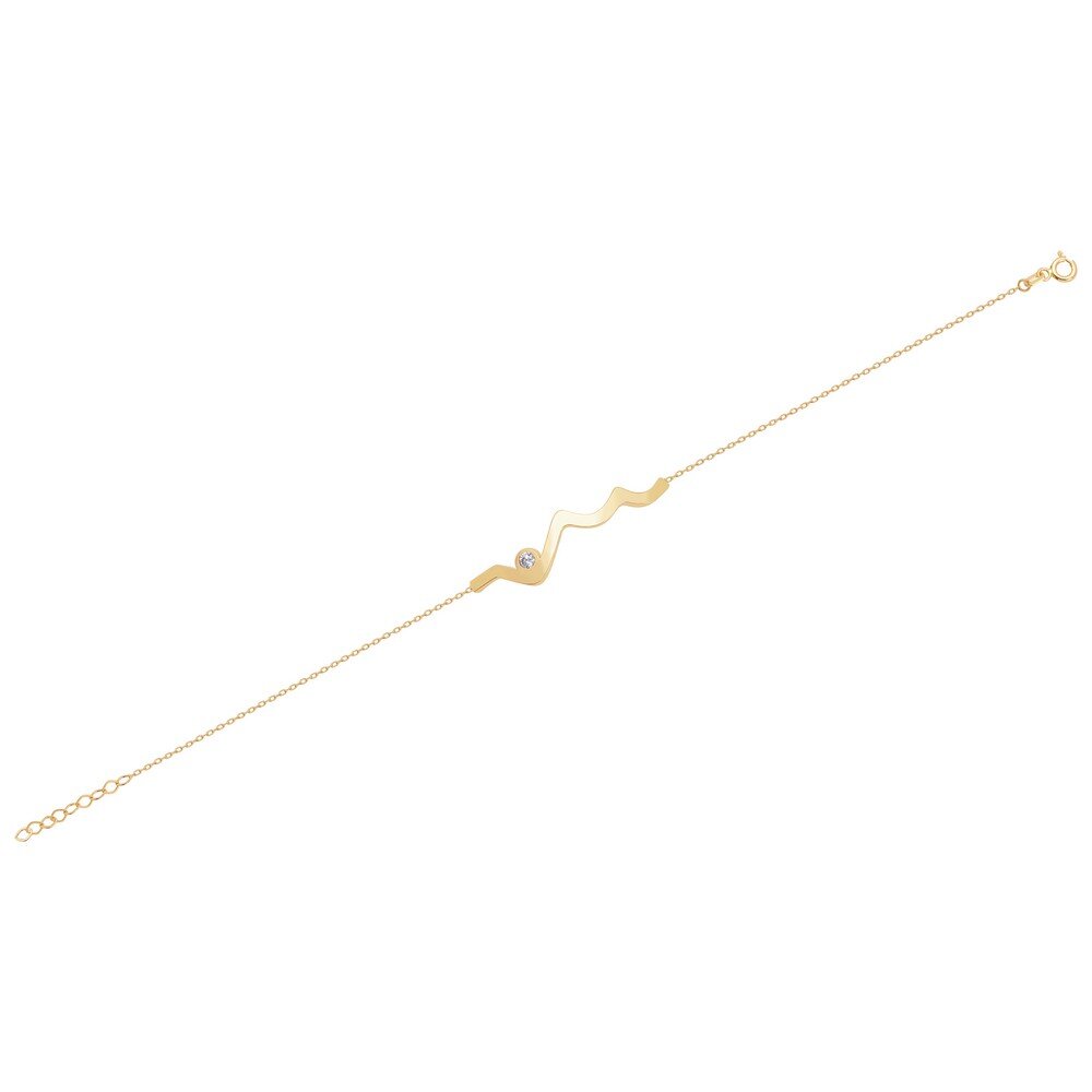 8 Ayar Sarı Altın Nabız Figürlü Bileklik