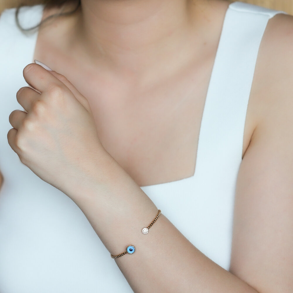 14 Ayar Sarı Altın Göz Figürlü Bilezik