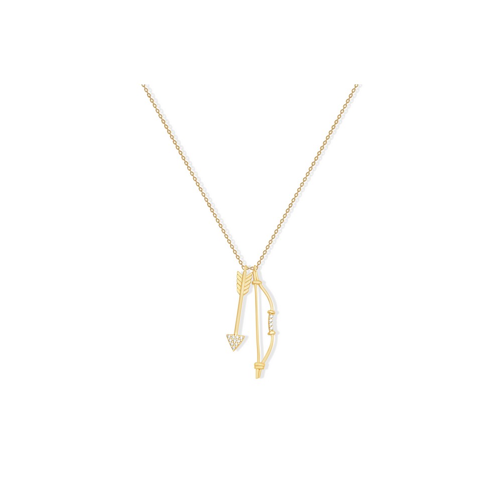 14 Ayar Sarı Altın Ok İşareti Figürlü Kolye