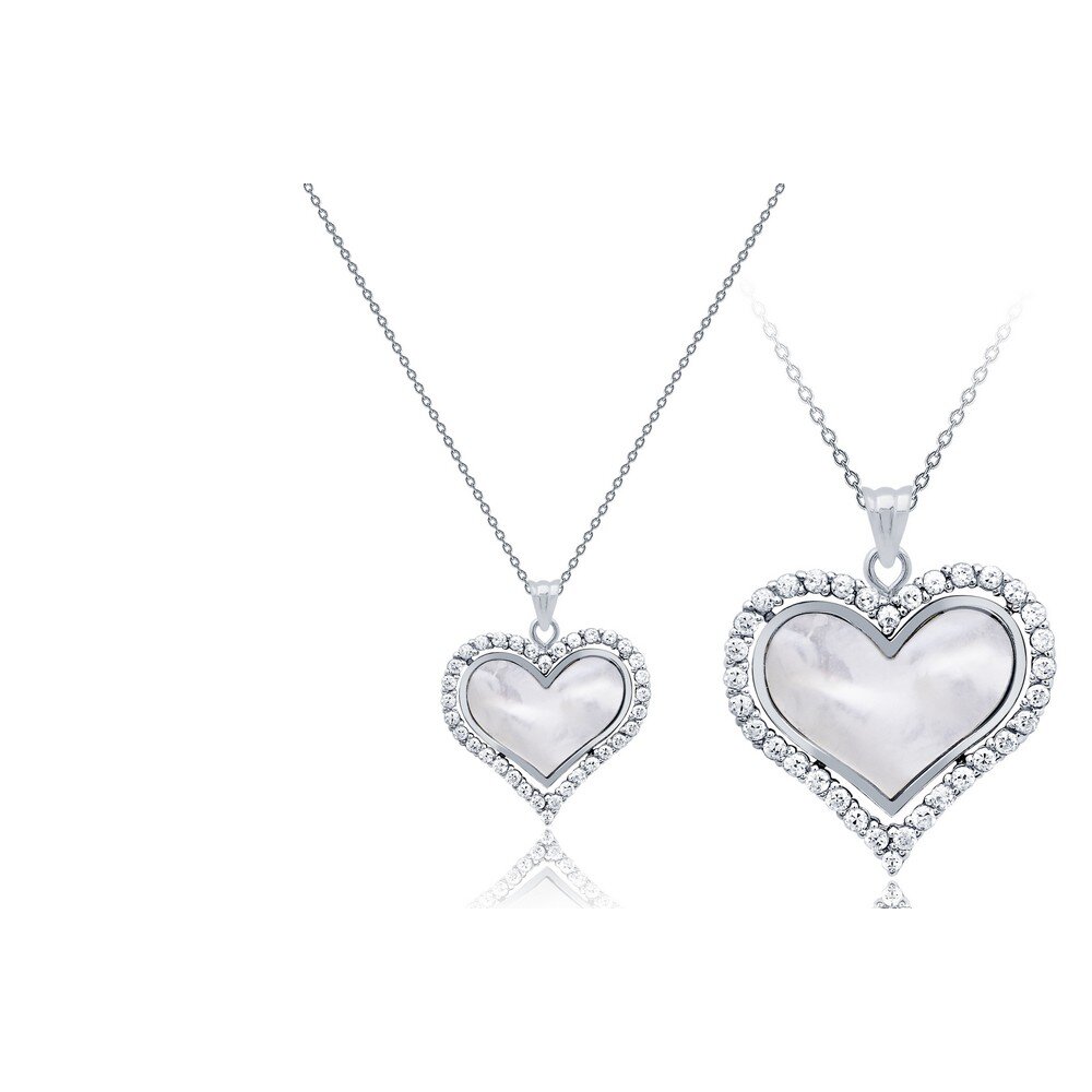 14 Ayar Beyaz Altın Kalp Figürlü Kolye