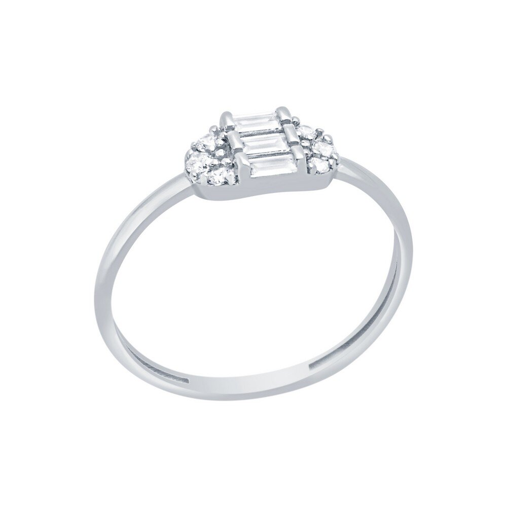 14 Ayar Beyaz Altın Baget Yüzük