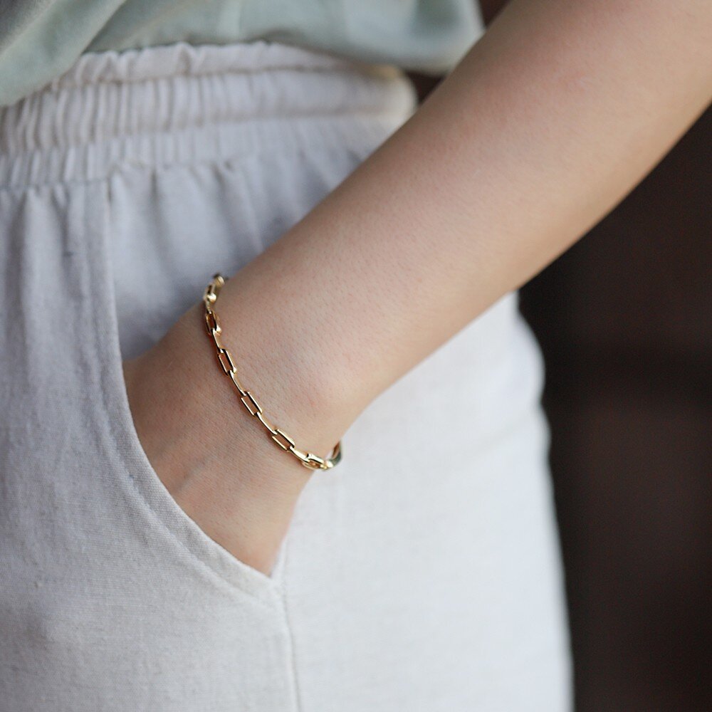 14 Ayar Sarı Altın Trend Kelepçe Bilezik