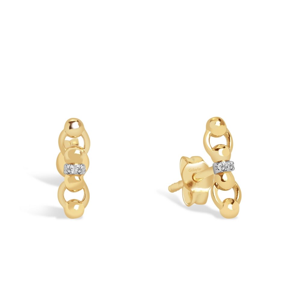 0,02 Karat Pırlanta Minimal Küpe
