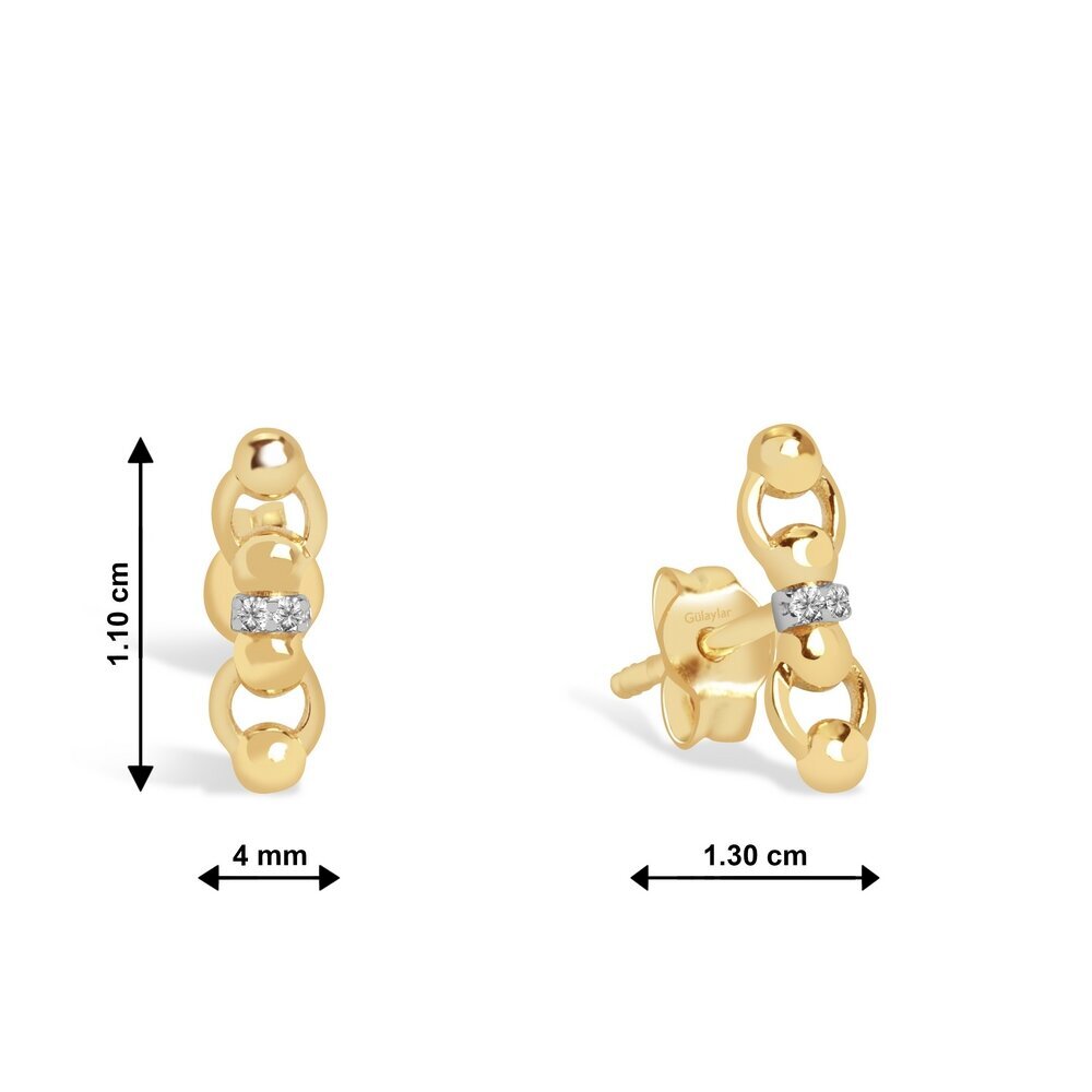 0,02 Karat Pırlanta Minimal Küpe