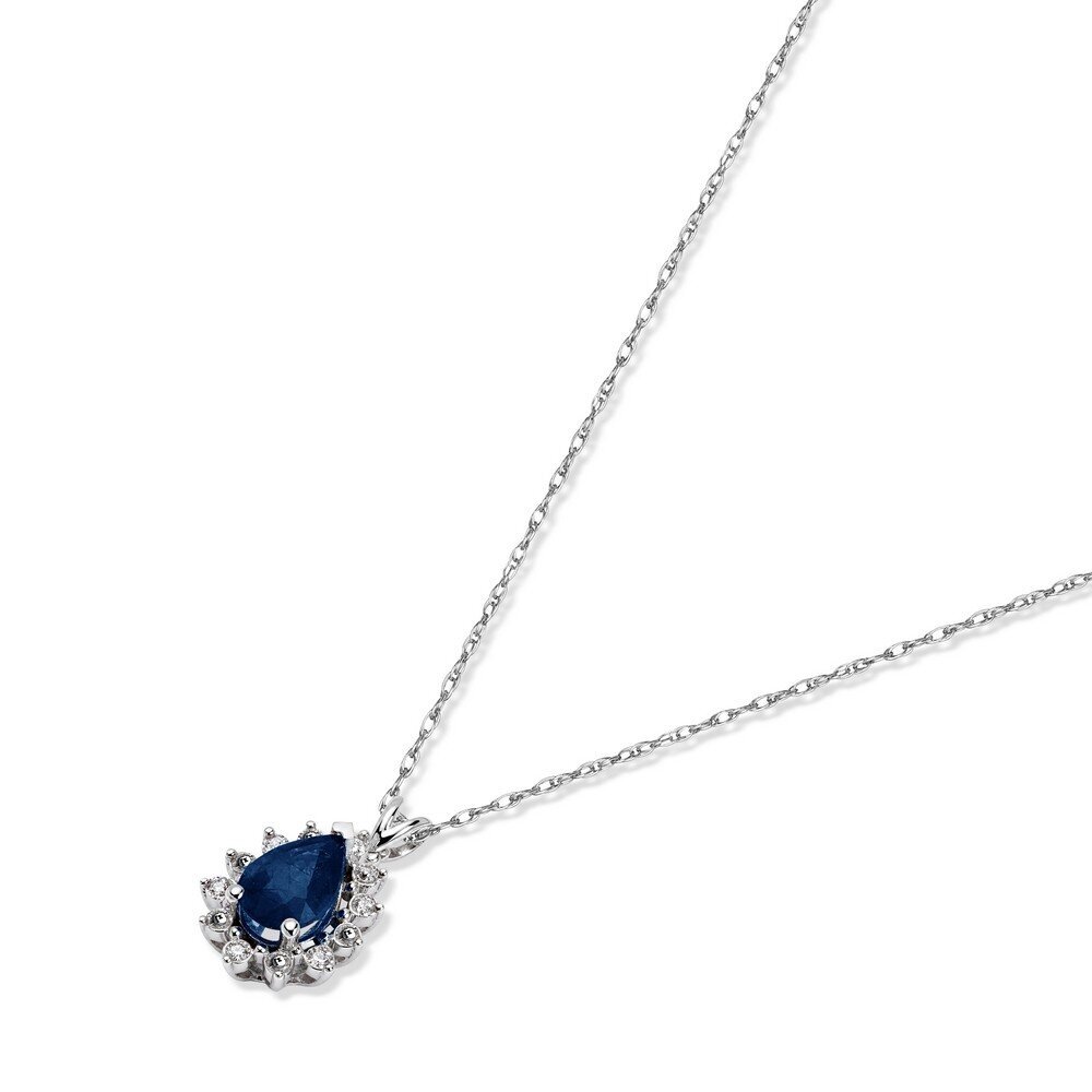 0,48 Karat  Pırlanta Safir Kolye
