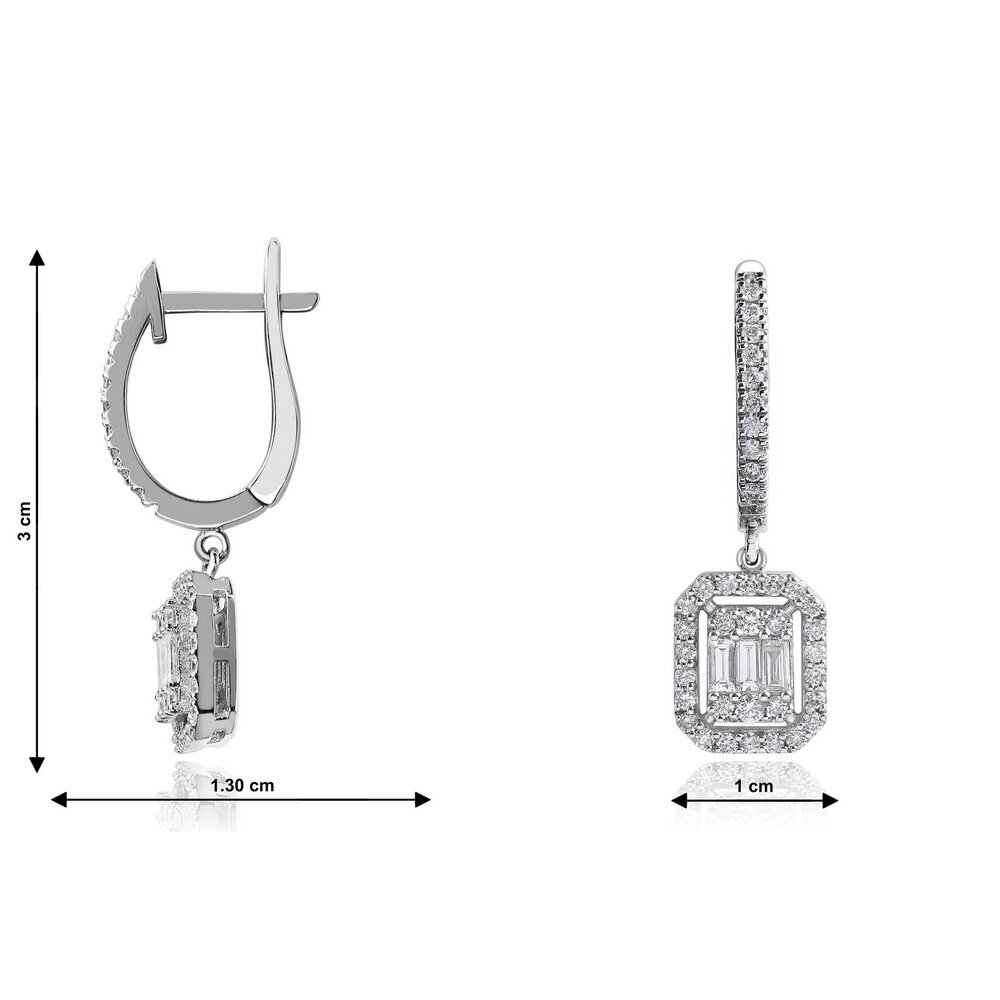 0,86 Karat Baget Pırlanta Küpe