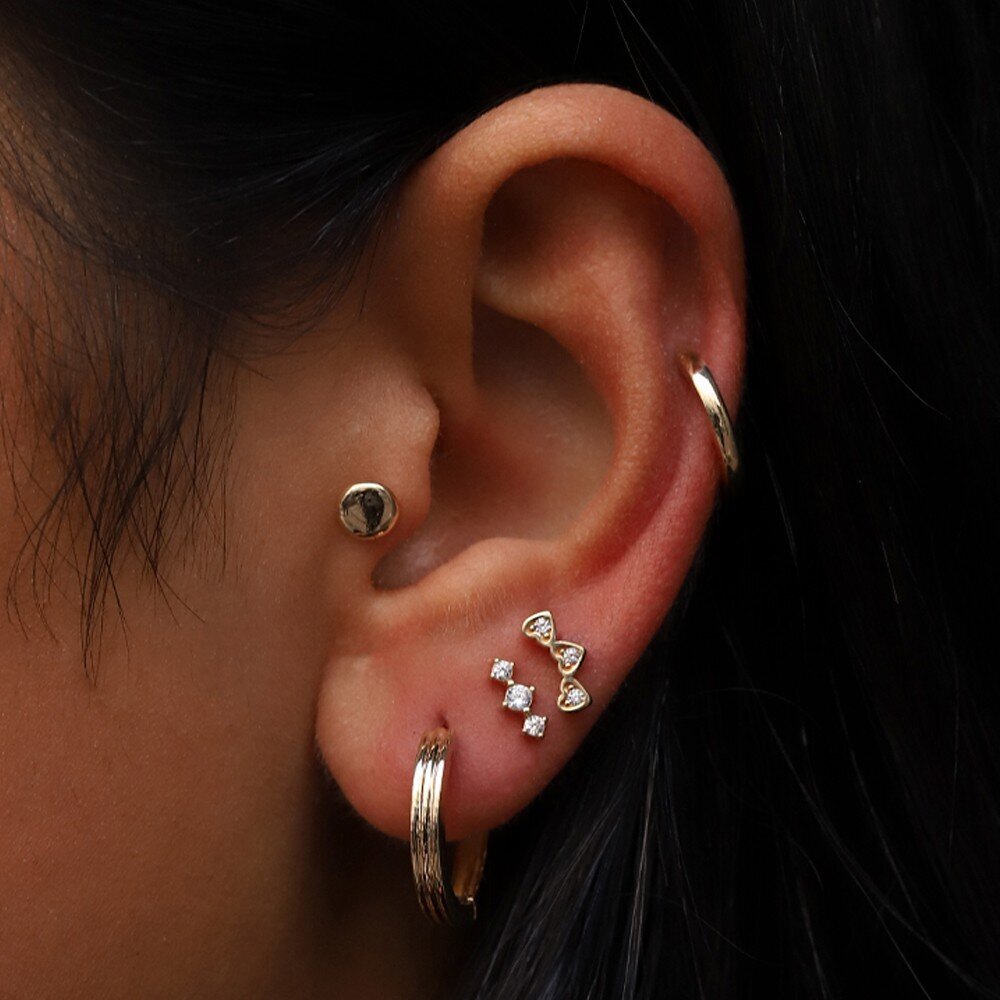 14 Ayar Sarı Altın Tragus Piercing