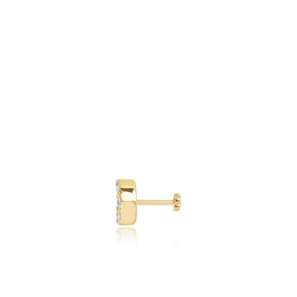 14 Ayar Sarı Altın Taşlı Tragus Piercing