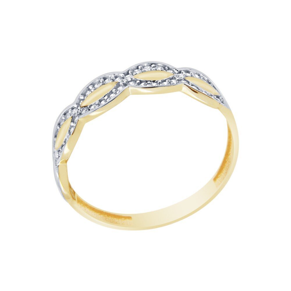 14 Ayar Sarı-Beyaz Altın Taşlı Yüzük