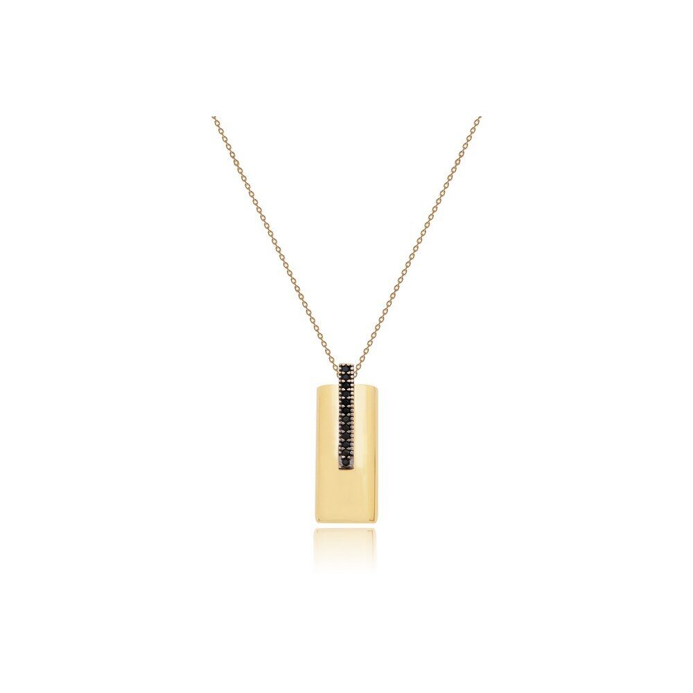 14 Ayar Sarı Altın Trend Siyah Taşlı Kolye