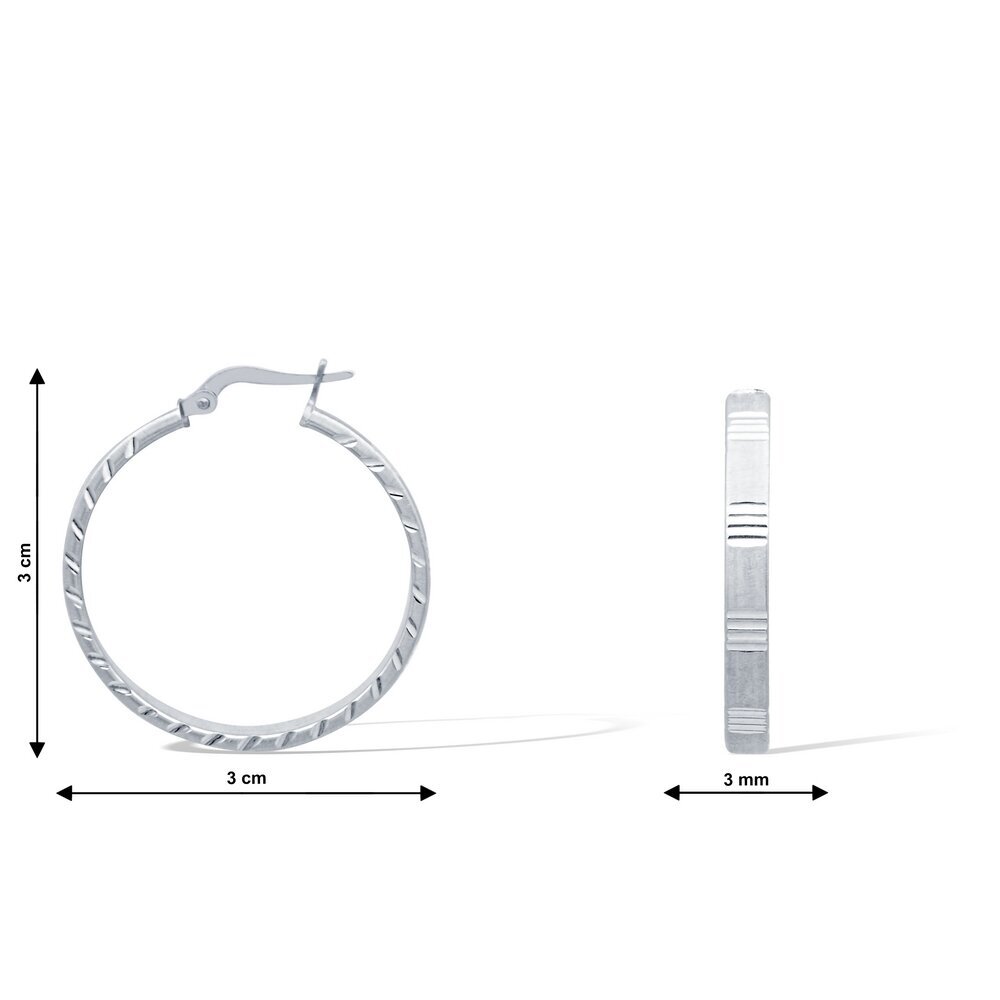 14 Ayar Beyaz Altın Halka Küpe