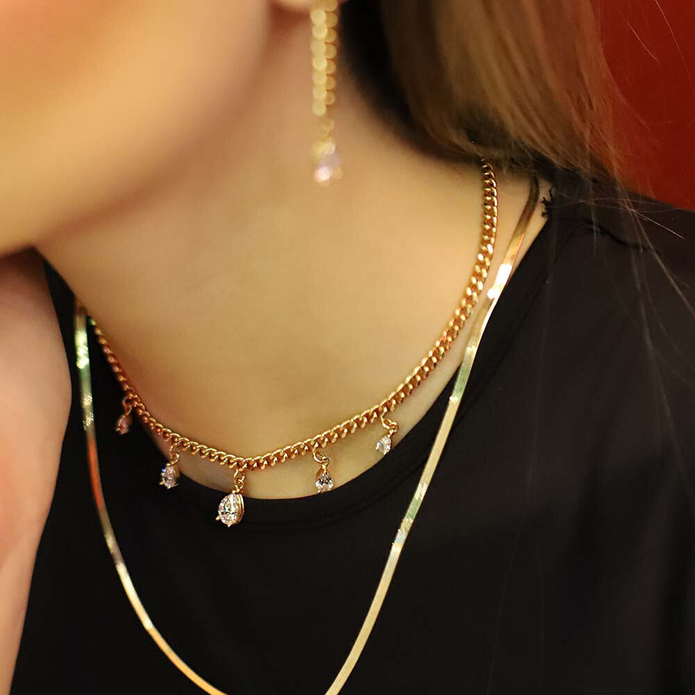 14 Ayar Rose Altın Trend Choker Kolye