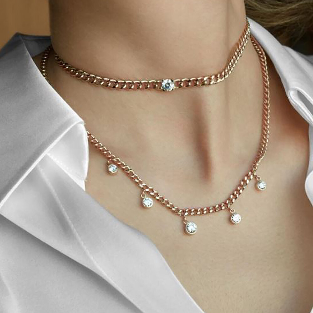 14 Ayar Rose Altın Trend Kolye