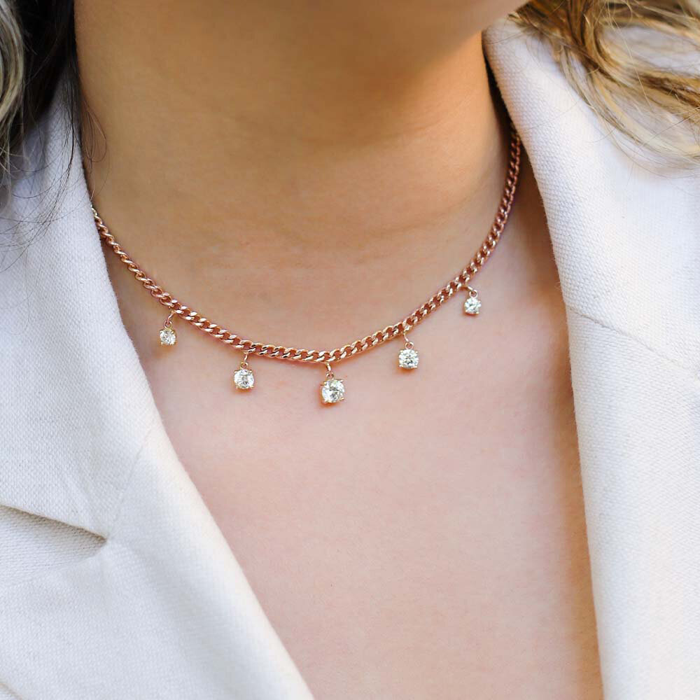 14 Ayar Rose Altın Trend Choker Kolye