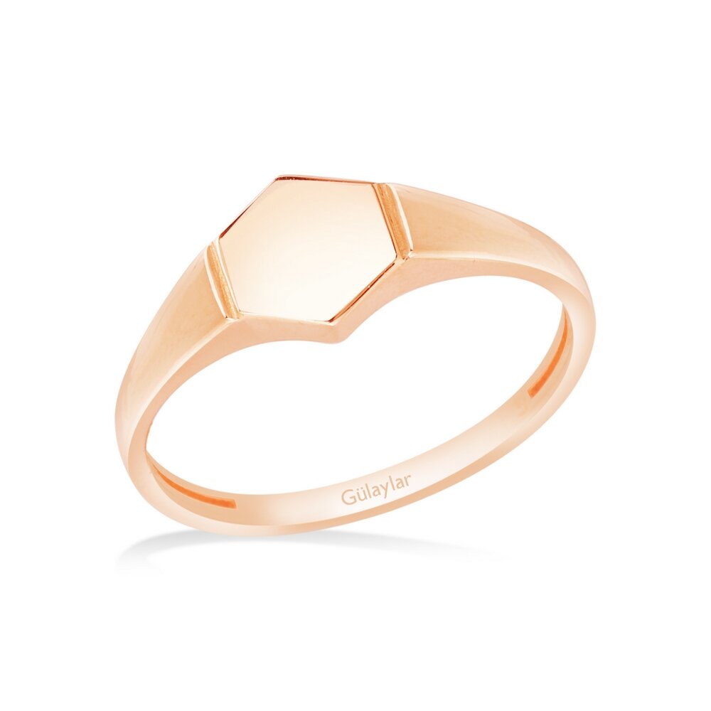 14 Ayar Rose Altın Kişiye Özel Harf Yüzük