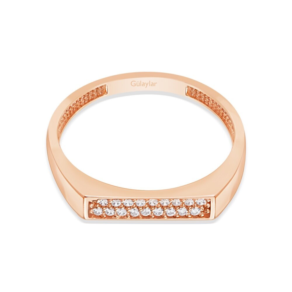 14 Ayar Rose Altın Minimal Taşlı Yüzük