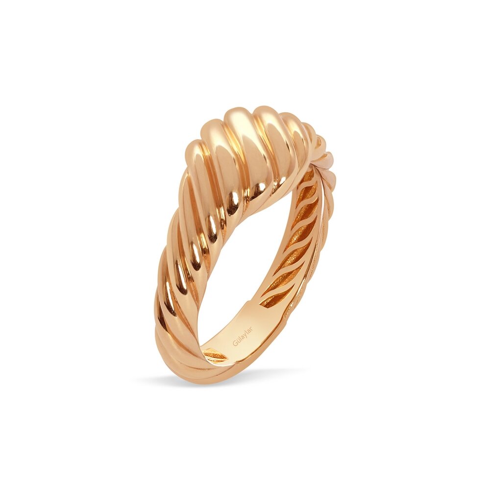 14 Ayar Rose Altın Trend Burgu Yüzük