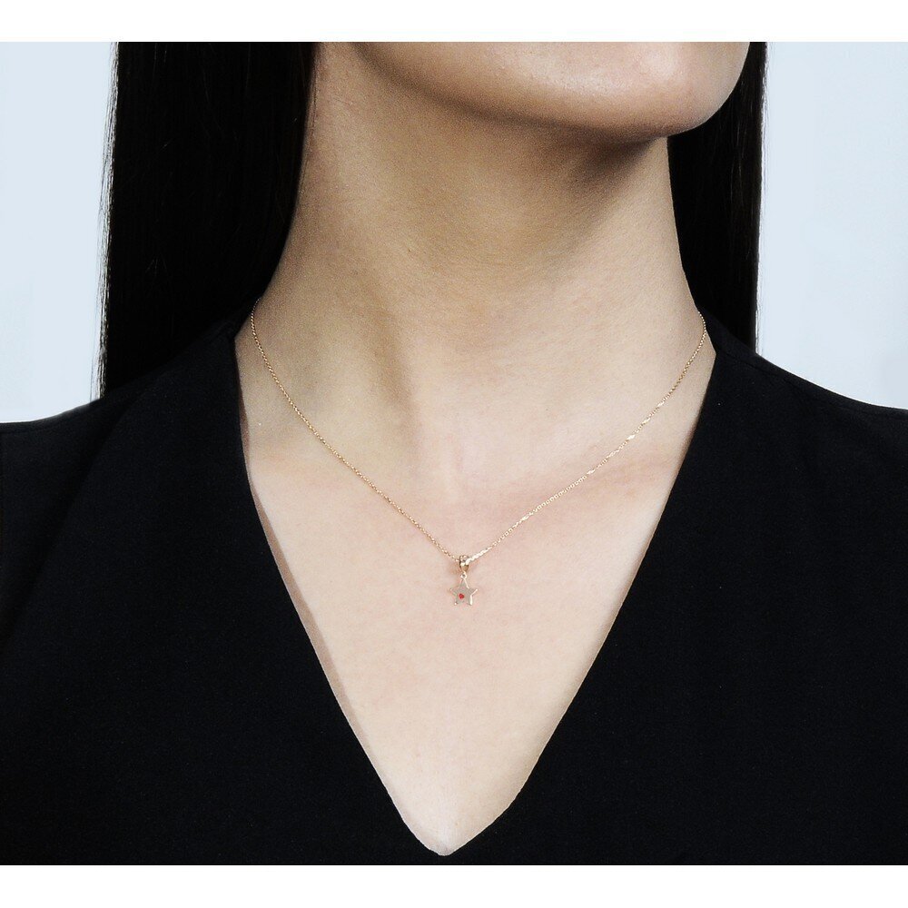 14 Ayar Rose Altın Minimal Yıldız Kolye