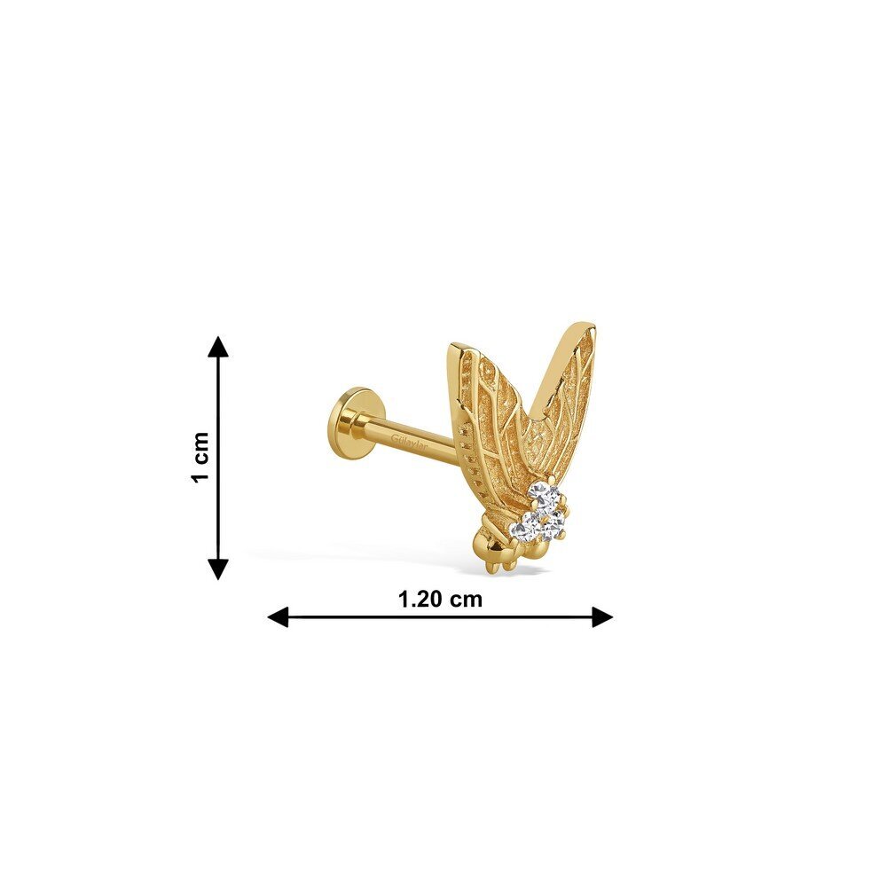14 Ayar Sarı Altın Arı Tragus Piercing