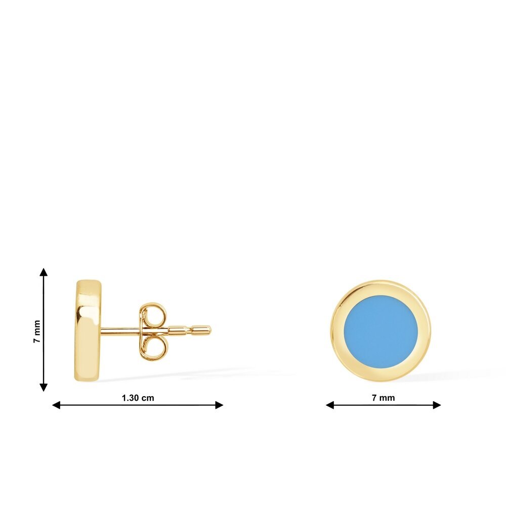 14 Ayar Mavi Mineli Minimal Küpe