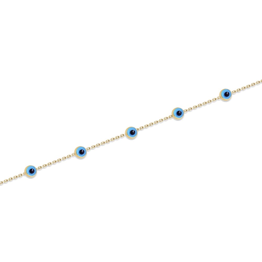 14 Ayar Sarı Altın Nazar Boncuklu Bileklik