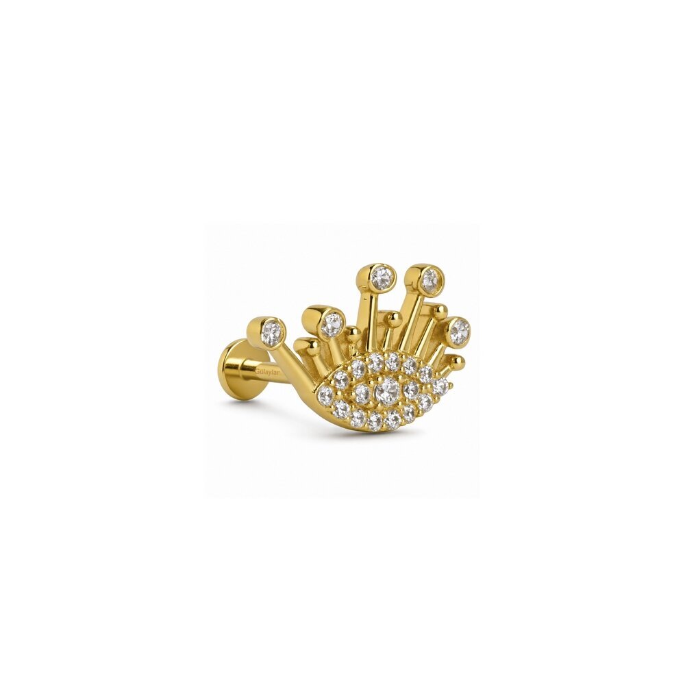 14 Ayar Sarı Altın Göz Tragus Piercing