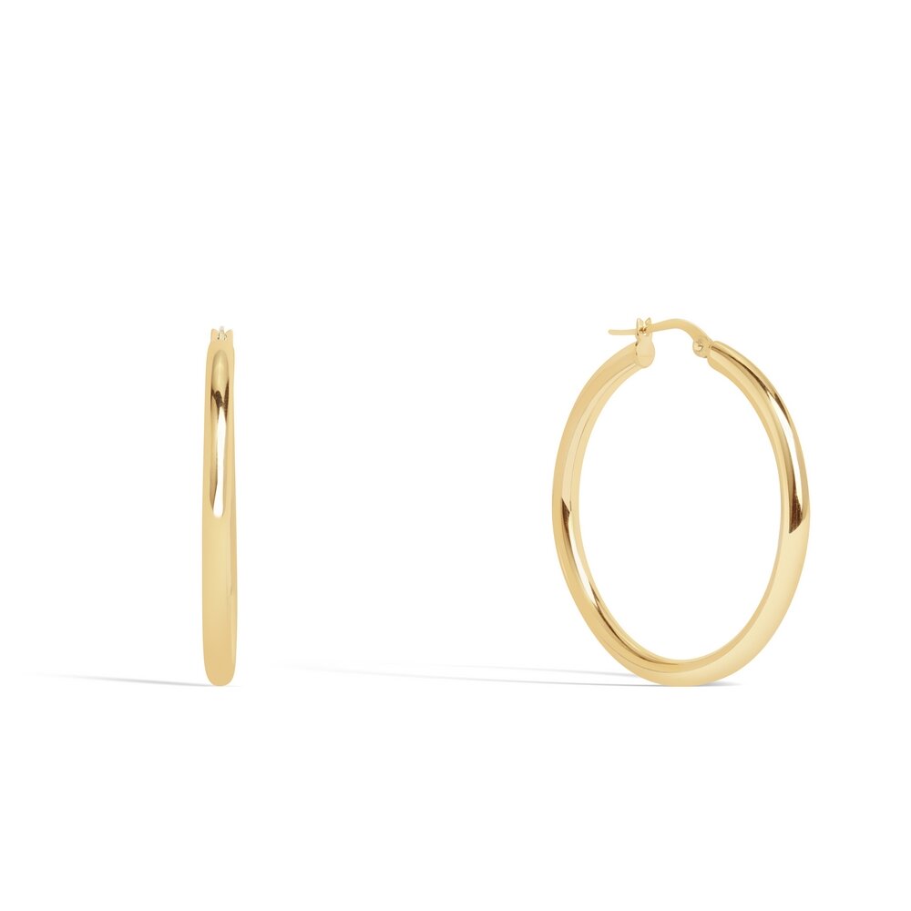 14 Ayar Sarı Altın Halka Küpe