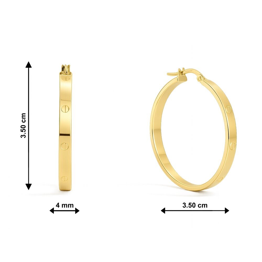 14 Ayar Sarı Altın Halka Küpe